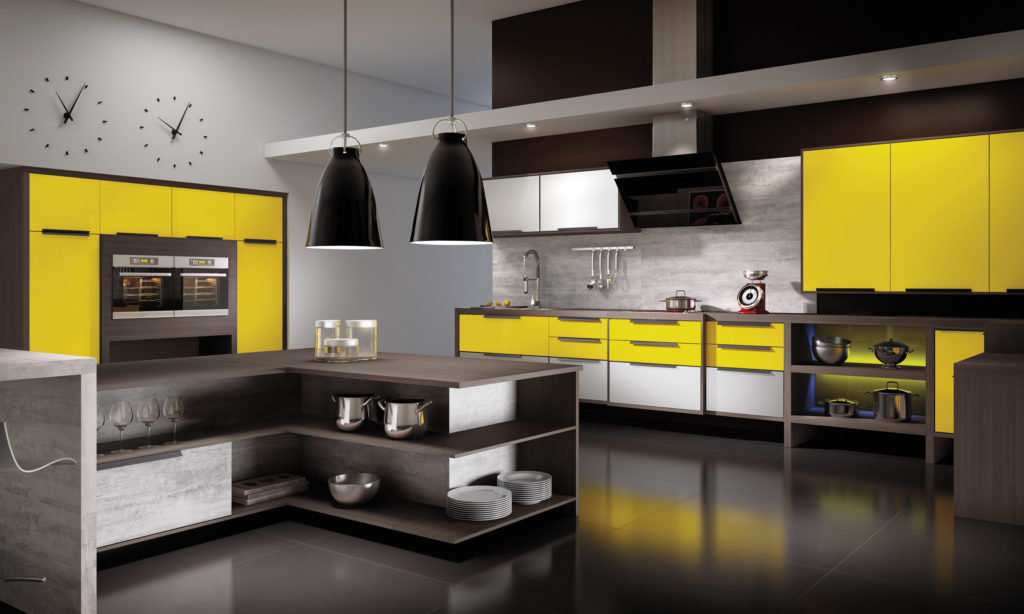 #decor - cozinha cinza e amarela